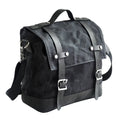 Thick waterproof canvas motorcycle side bag with large capacity in black, khaki, or cement grey