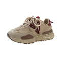 Women's retro platform sports shoes in artificial PU with rubber sole and lace-up front