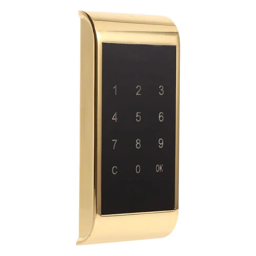 Silver temporary deposit code lock with four-digit combination keypad on zinc alloy housing.