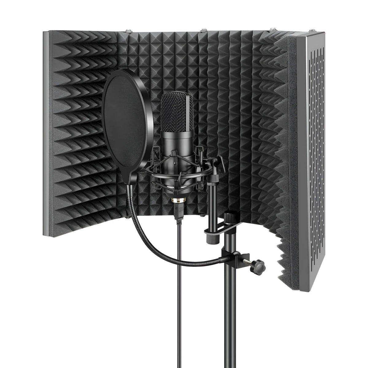 Microphone noise reduction screen YY-401 with external metal shell and internal sponge, Windshield colour