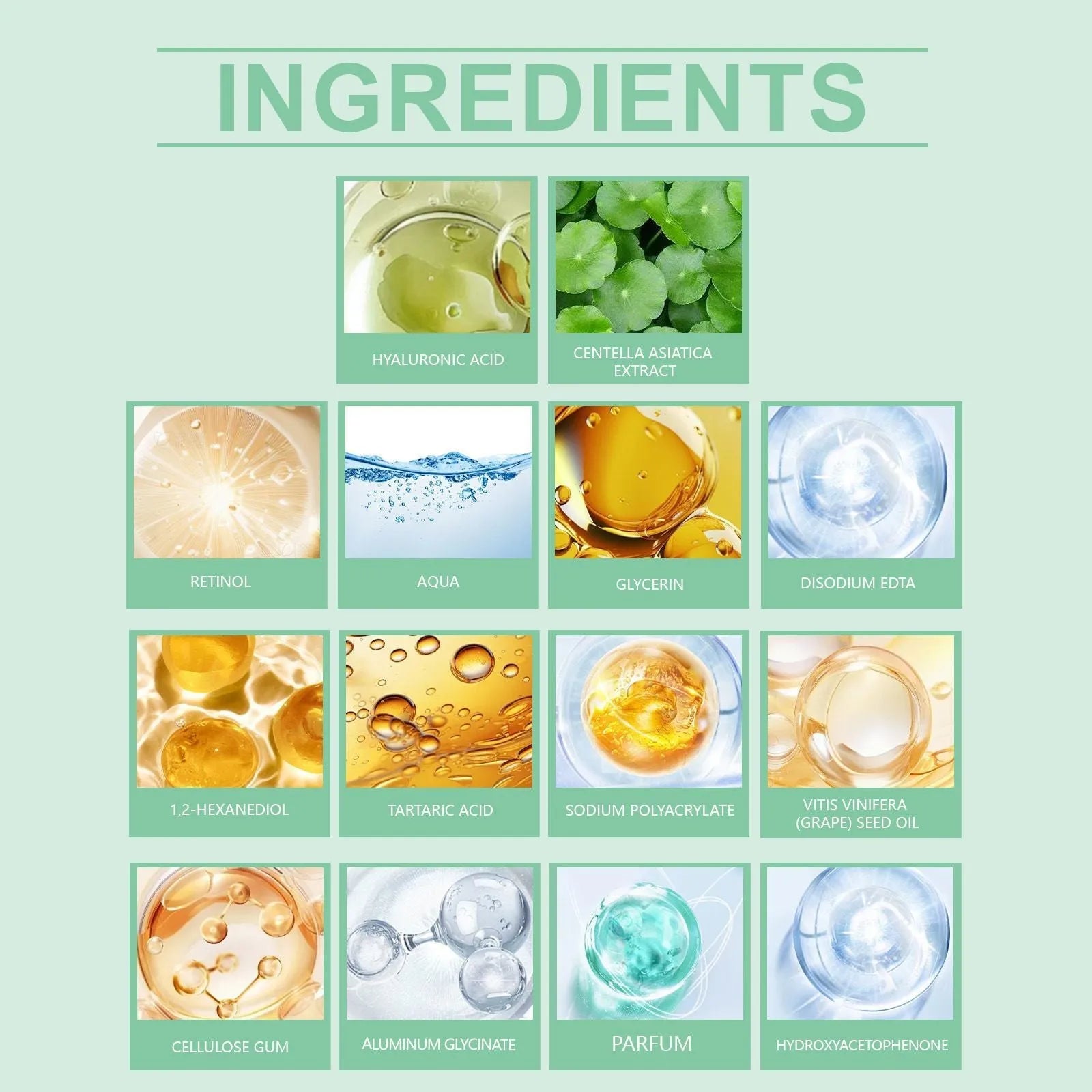 Retinol Hydrating Mask sheet pack with hyaluronic acid and Centella extract