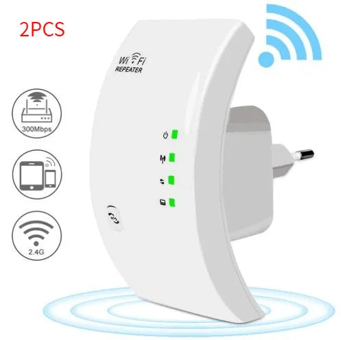 Black or white WiFi repeater with 300Mbps 2.4G, LAN port, WAN port, WPS and WDS support