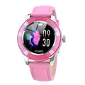 IP67 waterproof touch screen smart watch with silicone strap, white colour, health monitoring and call reminder display