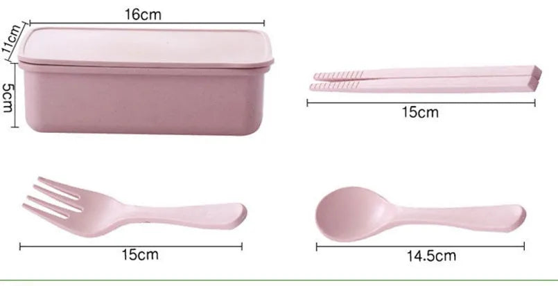 Bamboo fibre lunch box 600ml bento container in beige with lid