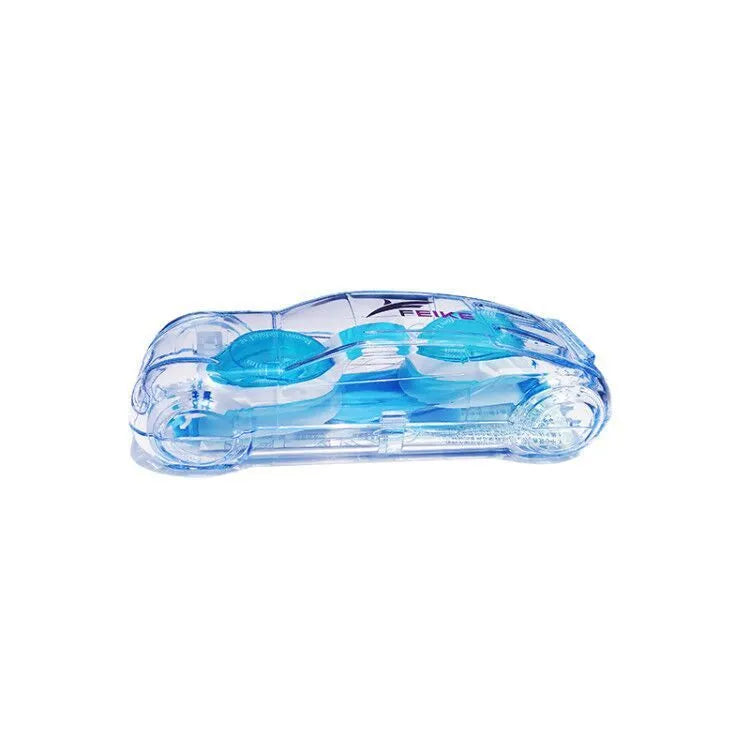 Children's anti-fog swimming goggles with PC lens in blue colour option