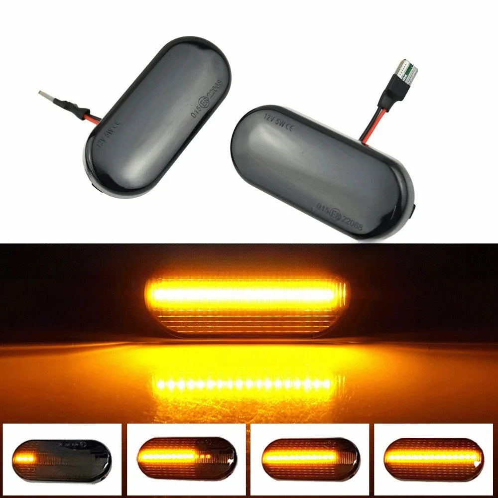 Flowing water side turn signal for Skoda Octavia with blackened shell and LED animation