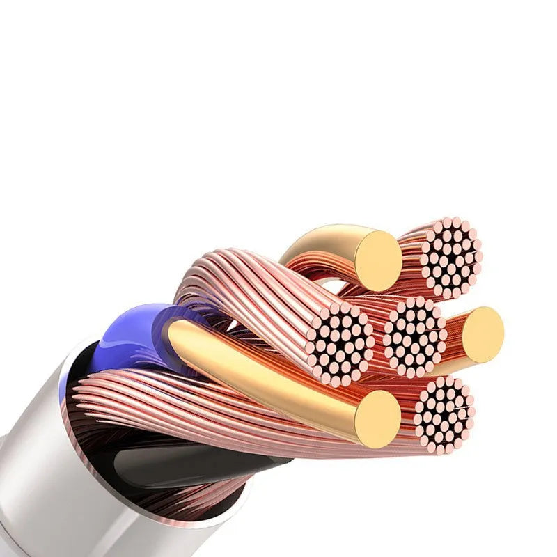 Grey Apple Lightning to USB fast-charge cable shown in 1m, 2m, and 3m lengths.