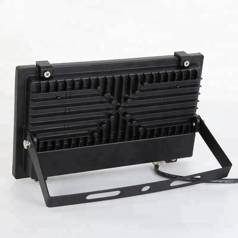 Black Angel Eyes 30W LED projection light with aluminium alloy body and tempered glass lampshade for stadiums and parks.