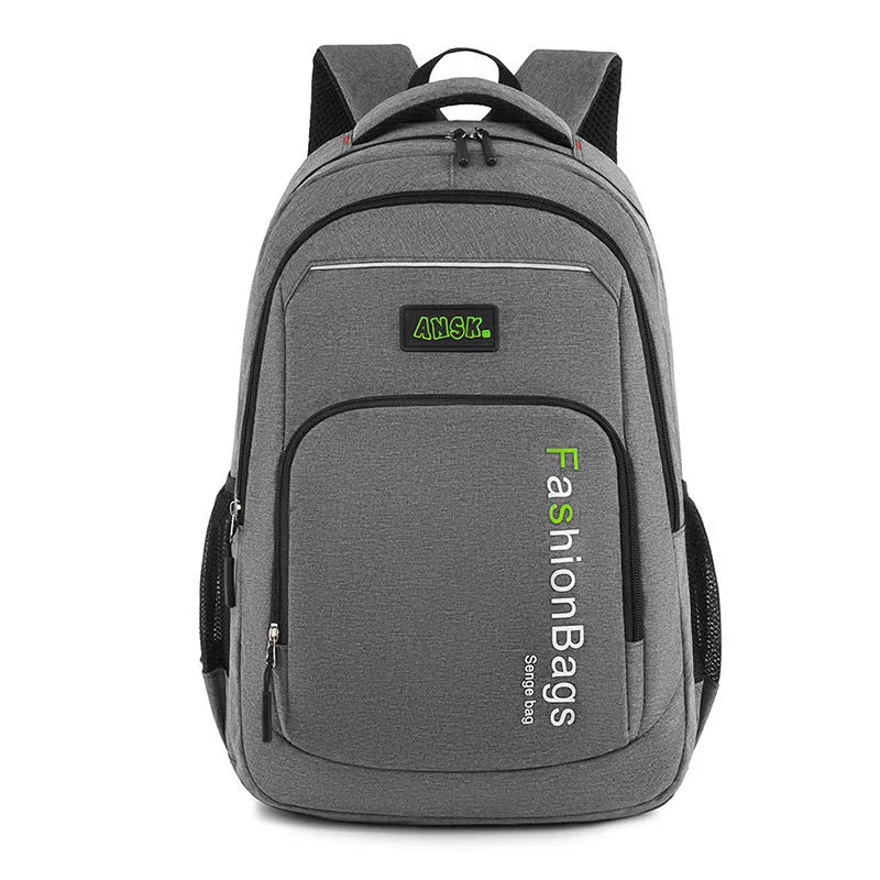 Nylon travel backpack in street style with multiple internal compartments and double shoulder straps.