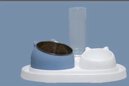 Raised cat food bowl with 304 stainless steel inner bowl, food-grade PC body, 200ml capacity, colour options