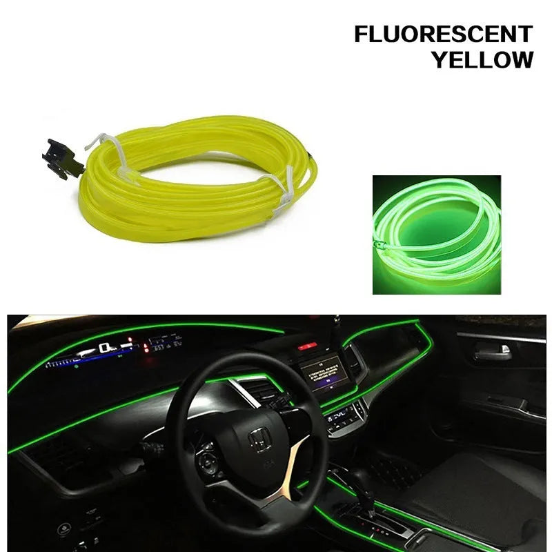 6 metre car interior USB LED ambient light cable in ten colour options