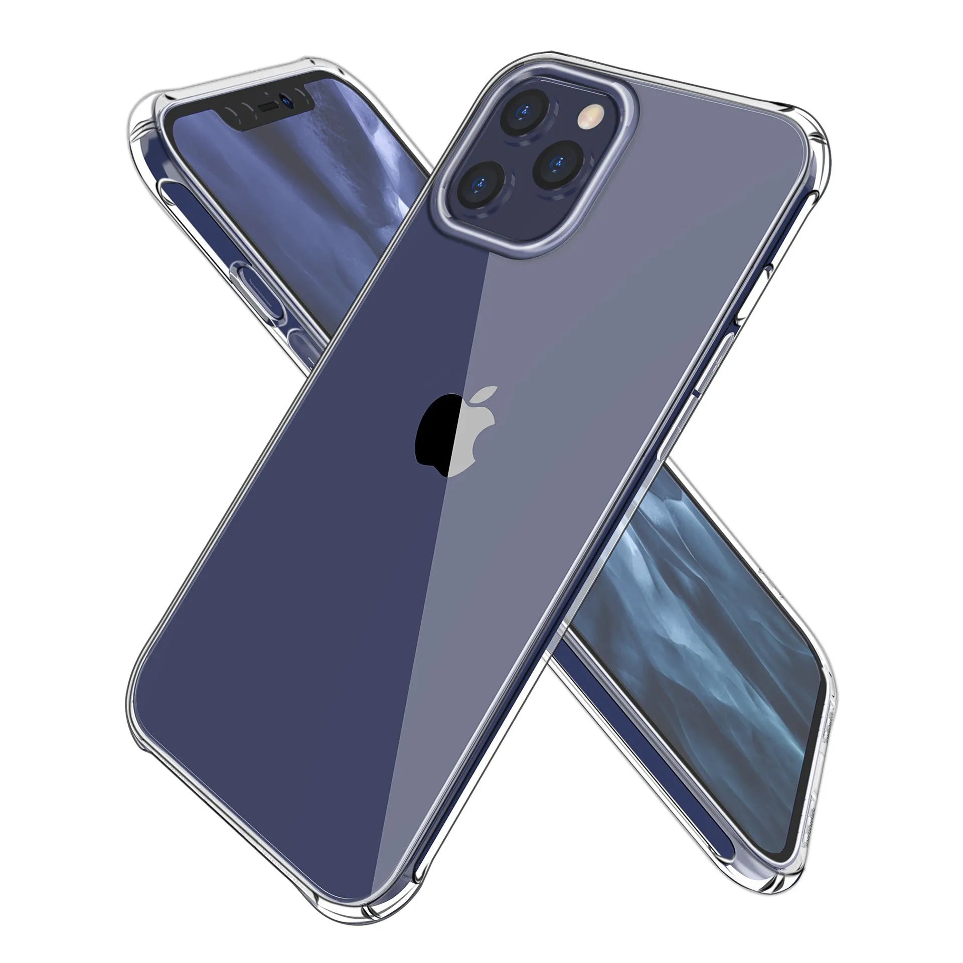 Transparent silicone soft TPU phone case for iPhone X showing back and side coverage