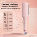 Automatic big wave egg hair curler in peach pink with wired AC power, dual-use curling and straightening