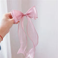 Children's bow hairpin with lace bow and antique streamer, duckbill clip, Korean style, available in multiple colours