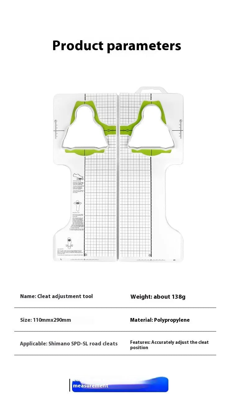 Locking plate adjustment tool for road and mountain bike pedals, PP material, 110mm x 290mm, compatible with Shimano SPD-SL and KEO