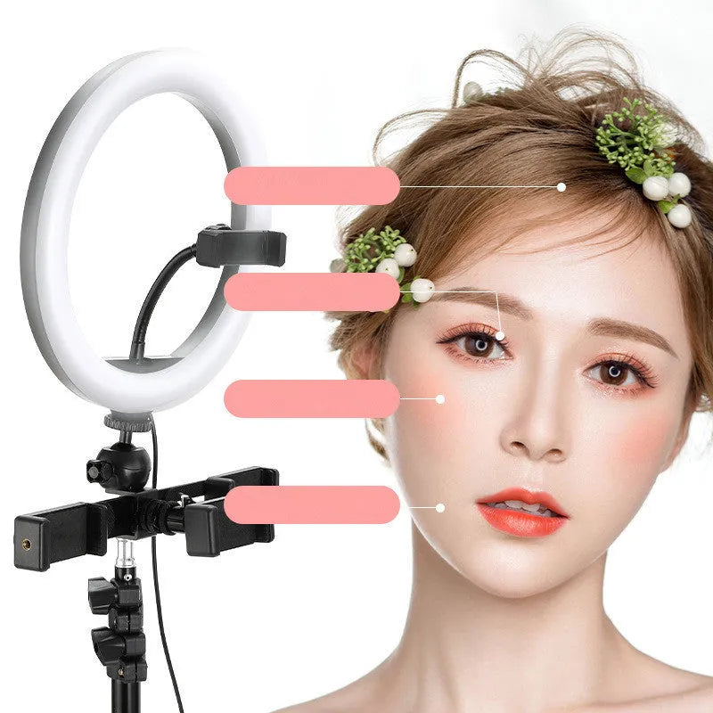 10-inch ring selfie light with 19cm metal bracket for smartphone photography