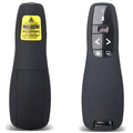 2.4GHz wireless presentation remote with laser pointer and USB receiver storage, 11.2cm length