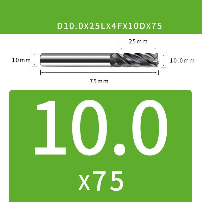 Tungsten steel 4-flute ball end mill tool for 1-12mm diameter milling