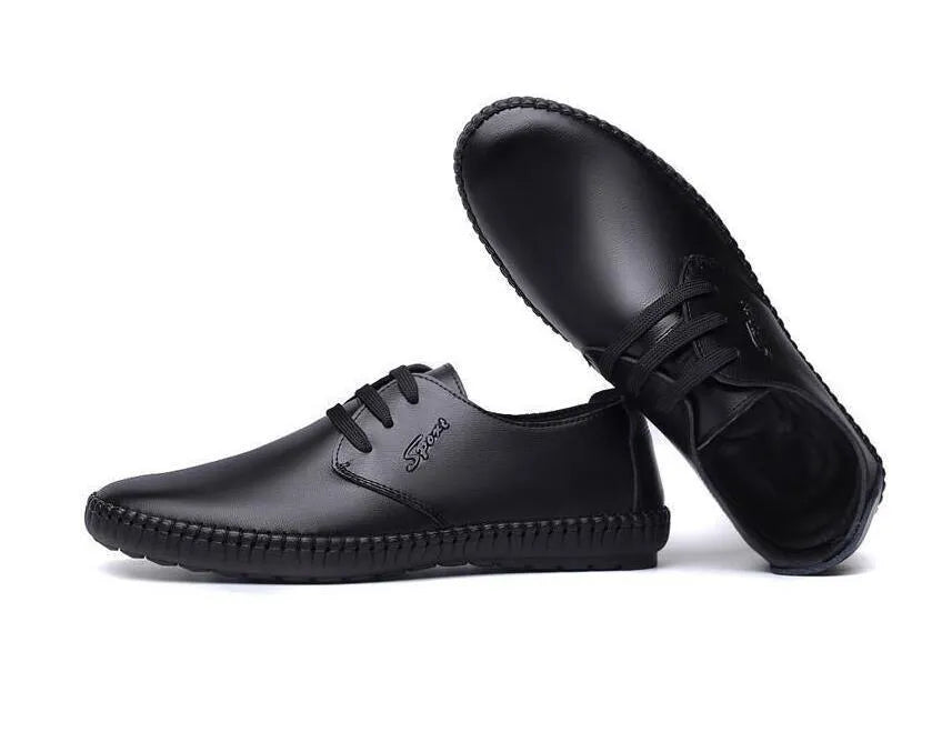 New Strap Man Casual Shoes PU Upper Rubber Outsole Black Brown Solid Spring Autumn