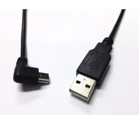 USB Mini 5Pin 5P right-angle male to USB 2.0 A male plug cable, 0.2m, black