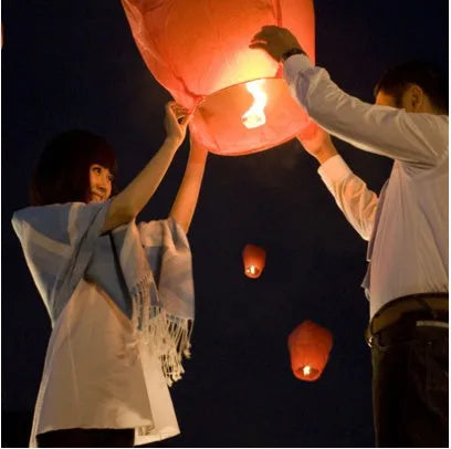 Kongming lantern with flame retardant paper covering and bamboo frame, oval hole light design, size 84x46x32cm