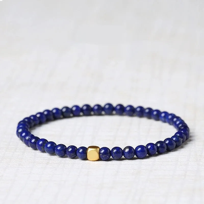 Natural green gold stone bracelet for women with 16mm geometric crystal design