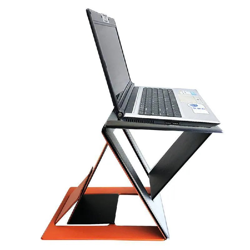 Adjustable folding laptop stand in blue, black or orange, 28.5cm wide, 725g, multi angle tablet support