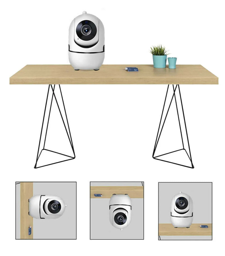 White WiFi wireless CCTV IP camera 1080P with pan tilt and night vision for home security monitoring