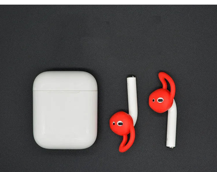 Silicone ear caps for AirPods in various colours showing left and right ear options