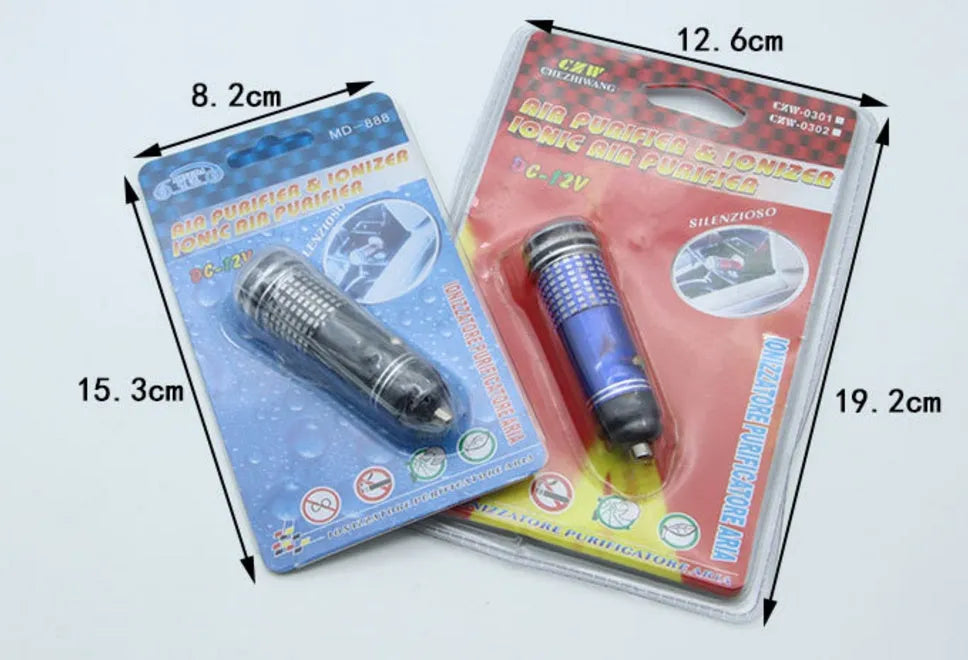 Car air purifier ionizer negative ion oxygen bar universal fit 8x1.8cm ABS available in blue red silver black