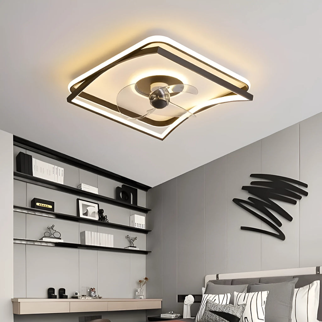 Modern simple lamp package with remote control and mobile app, in black, for bedroom and dining room use