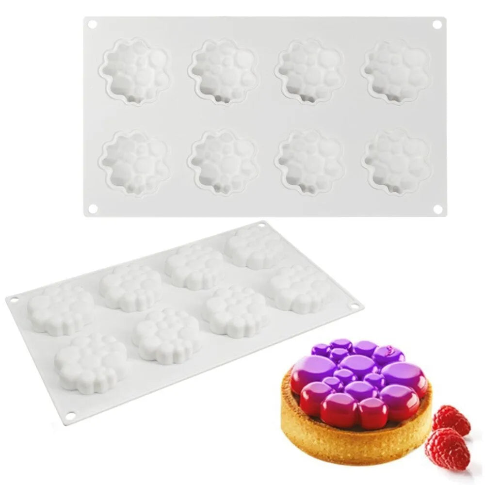 Round silicone cake mould with bubble tower pattern design for baking
