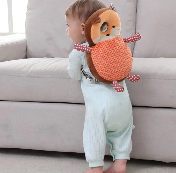 Cotton baby head protection hat in bear design, 34x19.5cm, for toddler walking safety