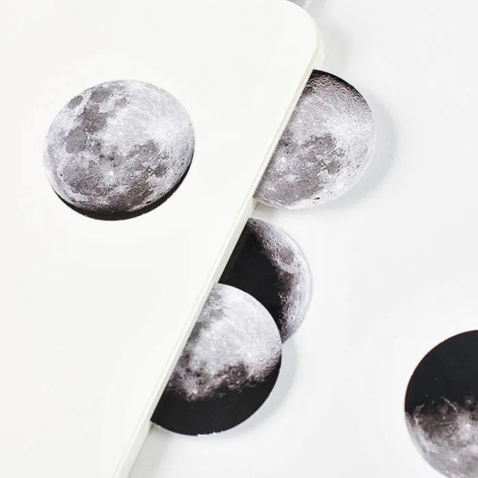 Black moon phases calendar planet stickers set with 45 pieces for hand account decoration