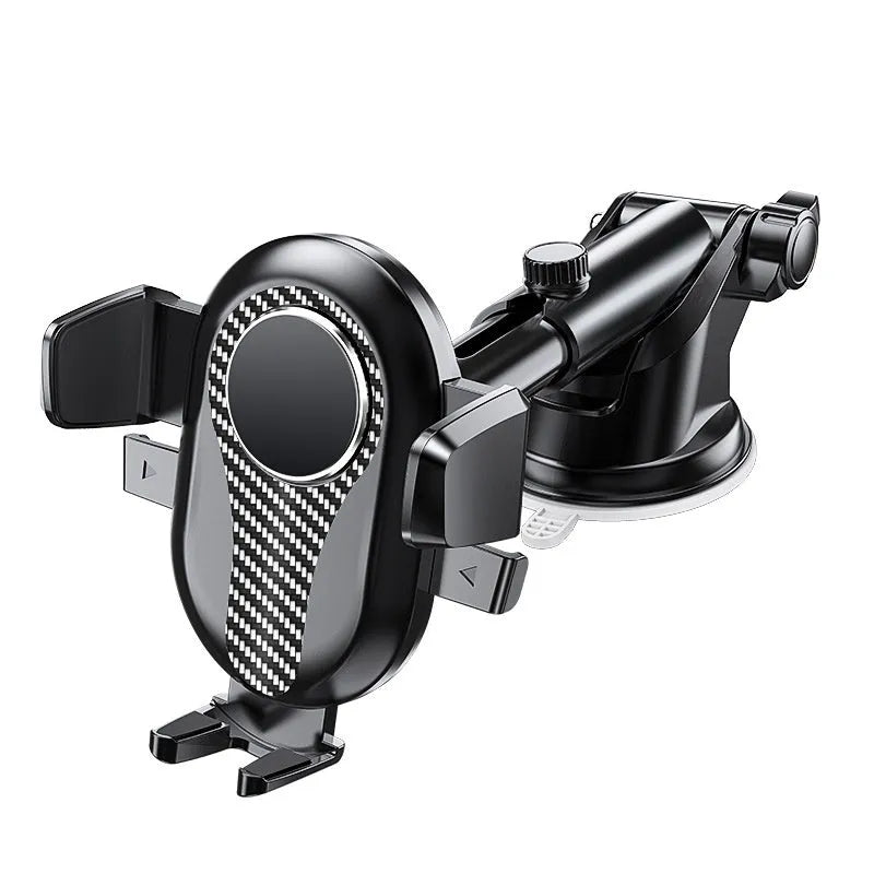Automatic lock car phone bracket with extended suction base for air outlet mounting