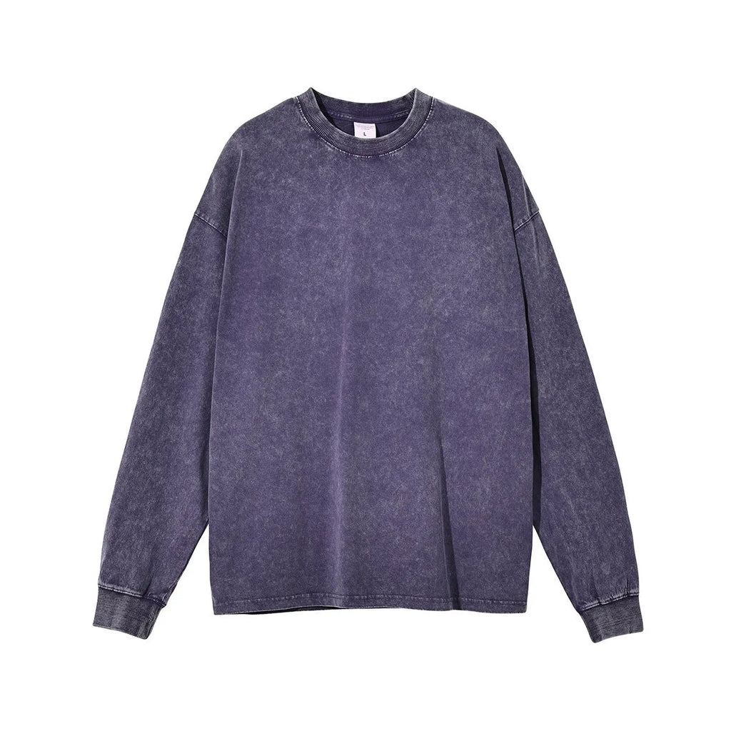 Men's vintage washed cotton pullover with batik print in multiple colour options
