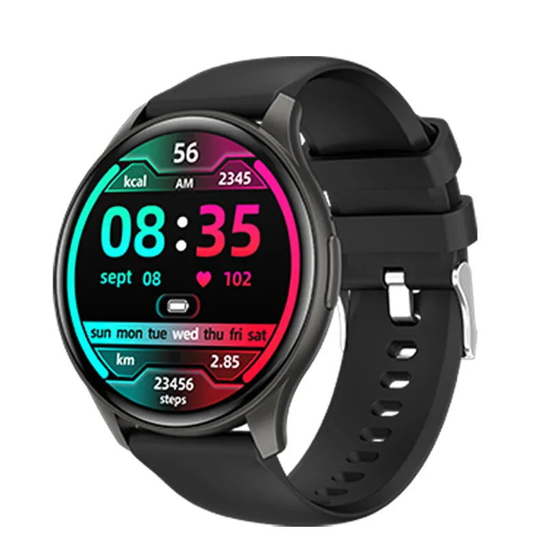 ZW60 smart watch with round AMOLED screen showing health data on wrist, available in multiple colours