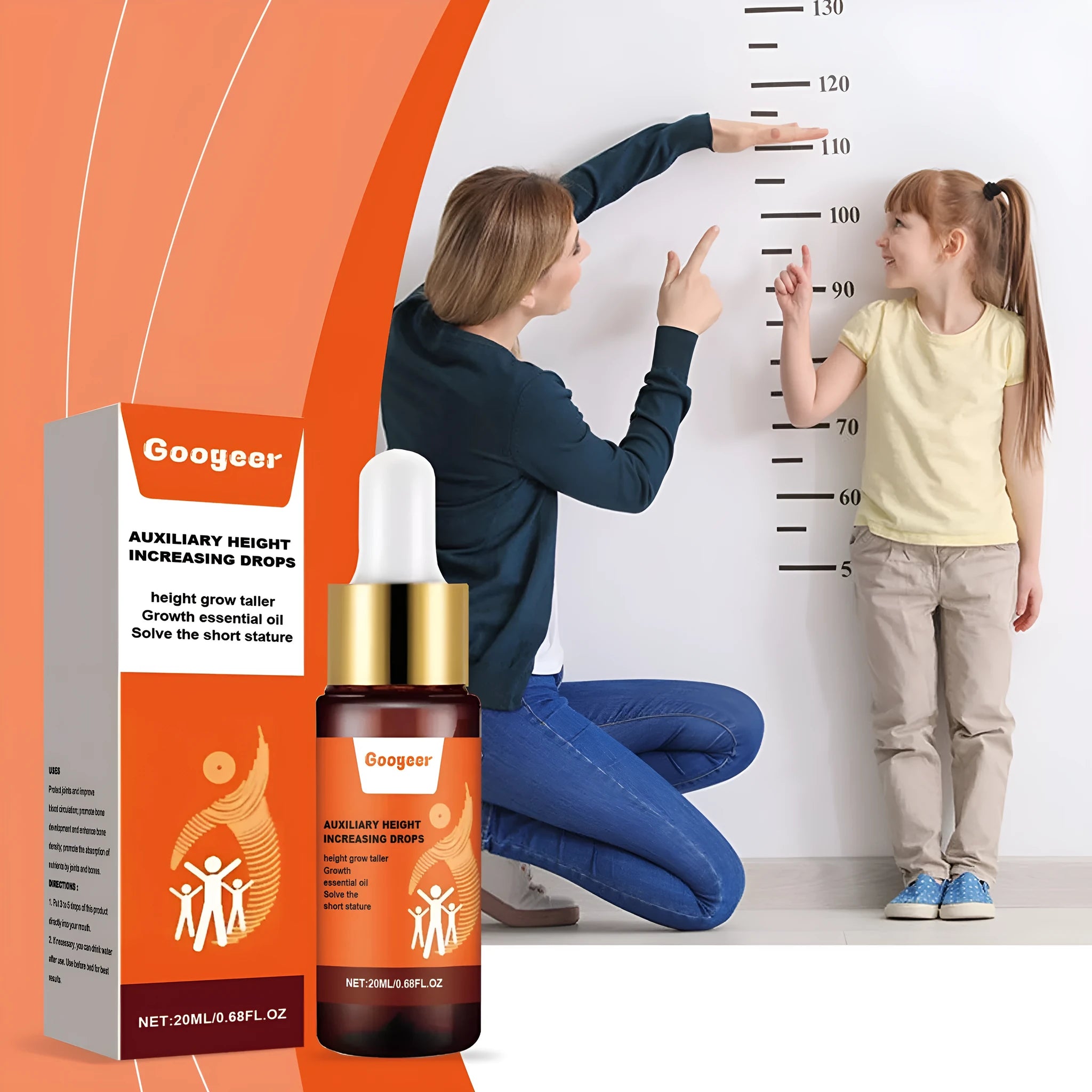Googeer Height Increasing Drops 20ml bottle with peppermint extract body treatment