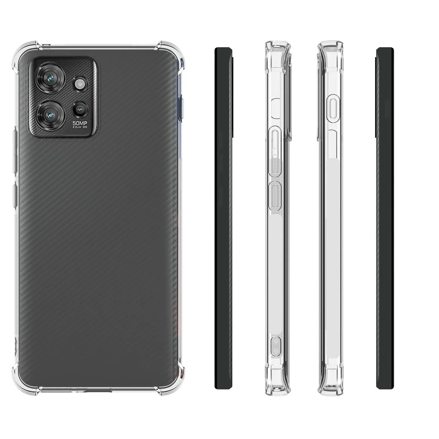 Transparent anti-drop phone case with four-corner airbag protection for Moto ThinkPhone 5G