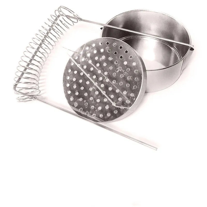 Silver stainless steel oil painting pen washer with brush clamp and leak plug