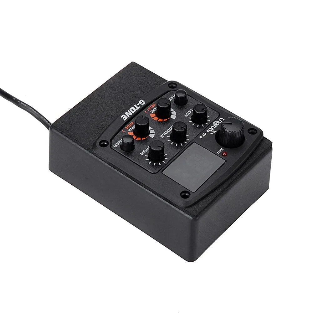 Cherub GT-6 black acoustic guitar equalizer with pickup and effects controls