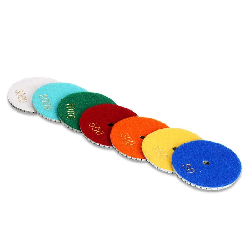 10-piece emery stone polishing disc set with 80mm diameter and 50-3000 grit range