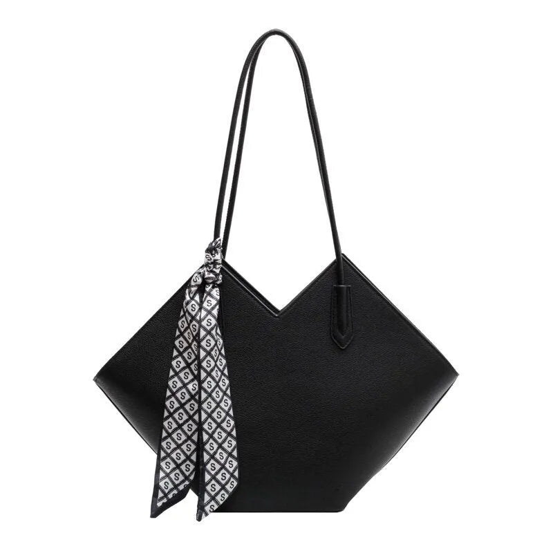 Large beige PU leather women's shoulder bag with adjustable straps on a white background.
