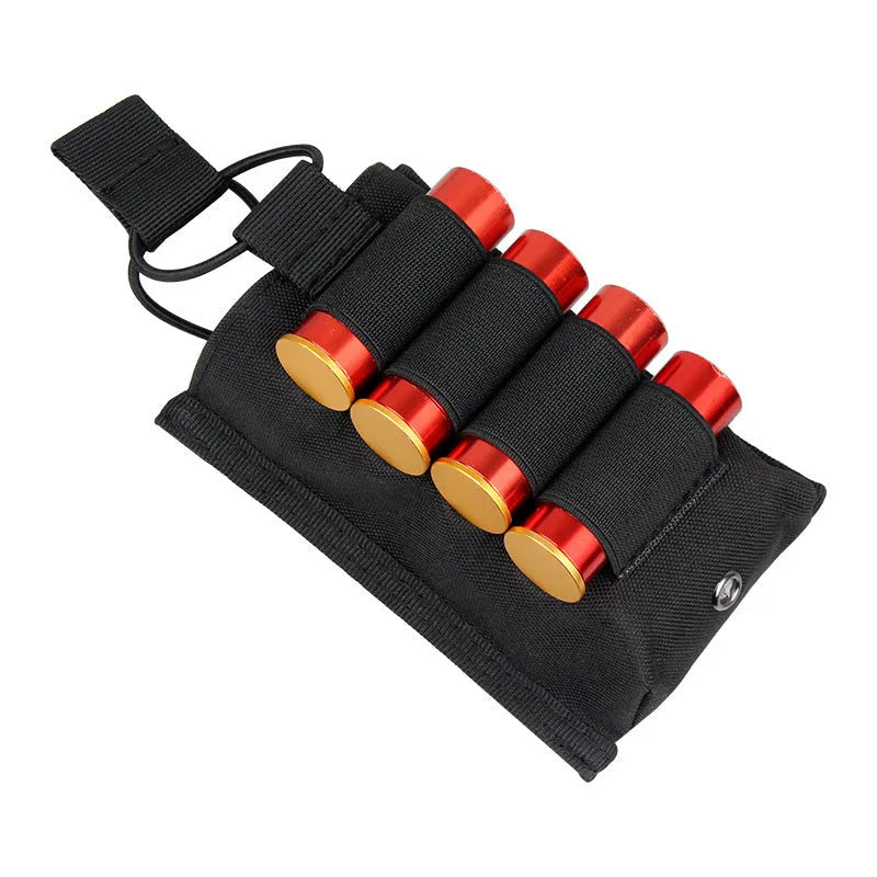Tactical double-layer 600D nylon magazine holder in black, 132mm x 69mm x 30mm