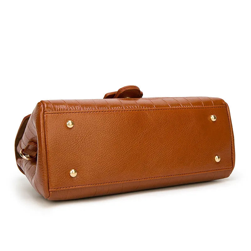 Women's Noble handbag PU crocodile pattern crossbody shoulder bag with magnetic buckle multi-compartment