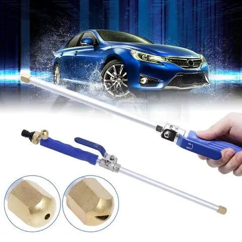 Blue and silver car high-pressure water gun with TPR handle and 75cm length