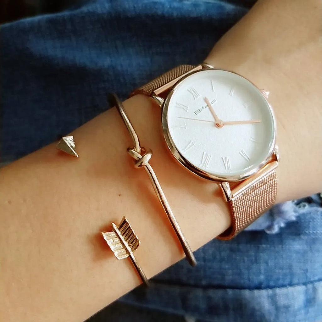 Gold vintage arrow knotted cuff bracelet for women with electroplated alloy construction