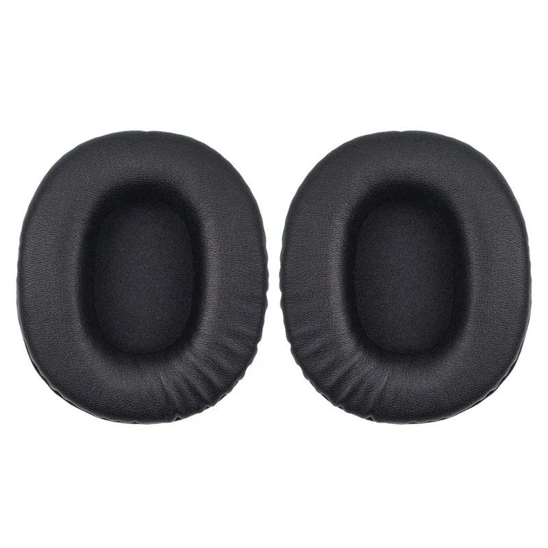 Black soft PU leather replacement ear pads for Sony MDR-1R headphones, set of two pieces.