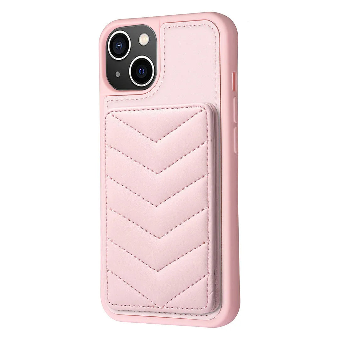 Flip PU leather crossbody phone case for Apple iPhone 11 to 15, displayed in black, showing flip cover open and shoulder strap