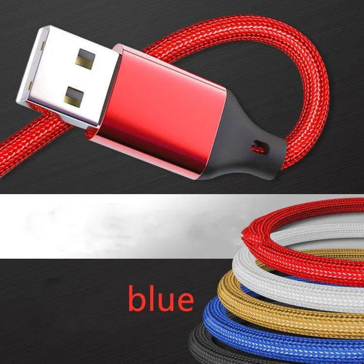 One for three charging data cable with 1.2 metre length in multiple colour options